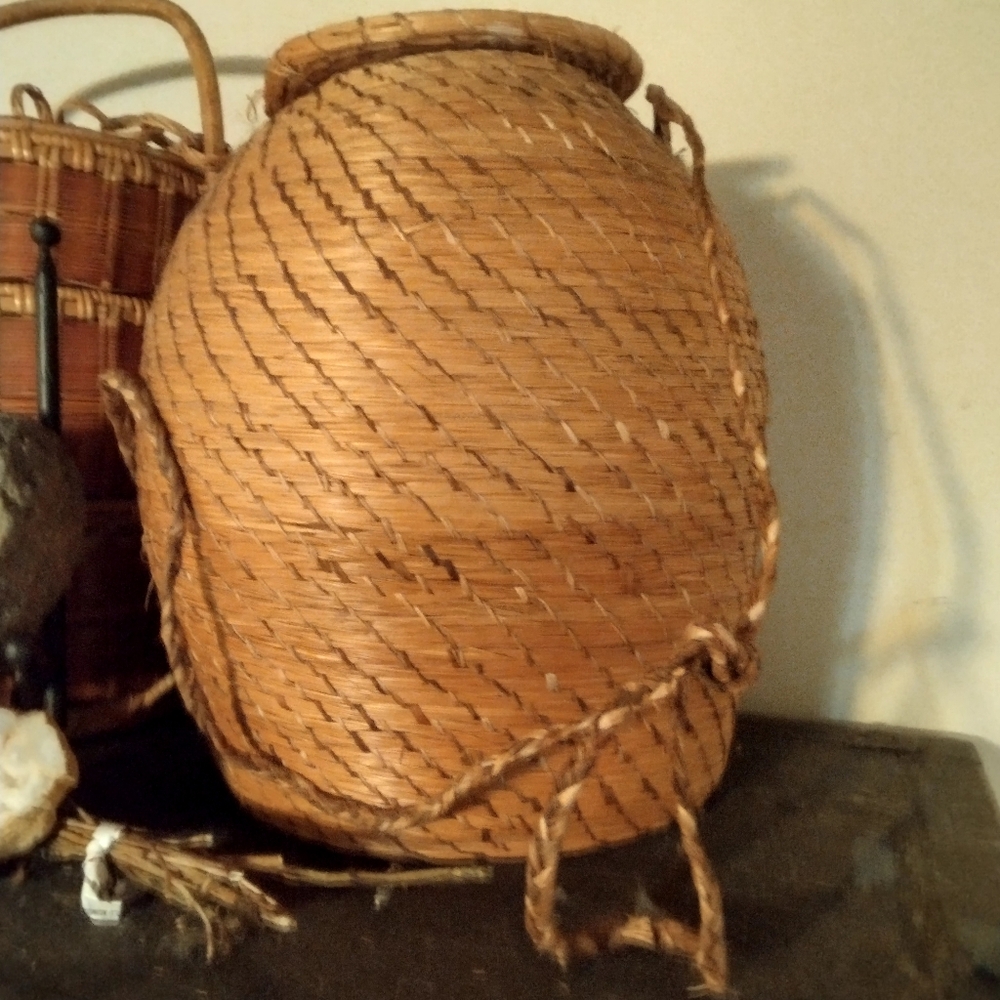 Handcrafted Brown Woven Snake Charming Basket